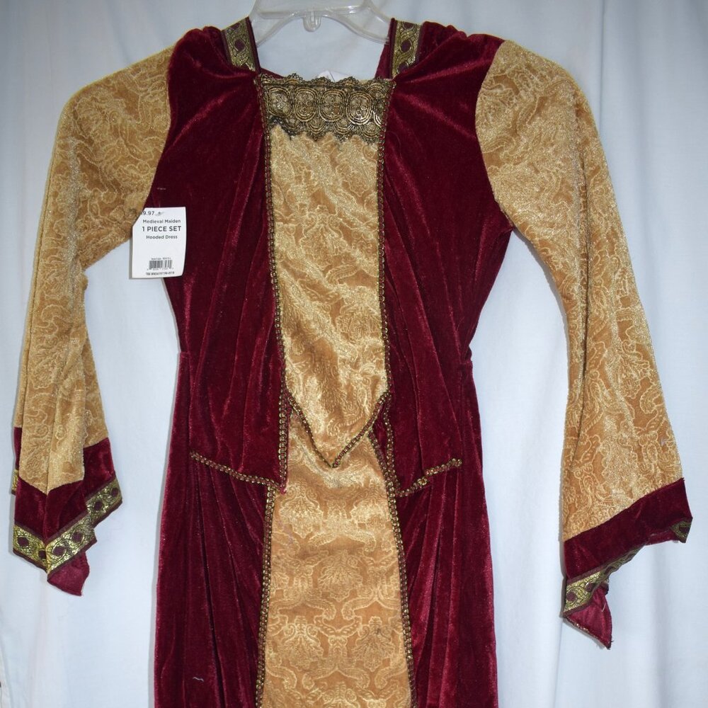 Kids Renaissance Princess Costume - Burgundy and Gold